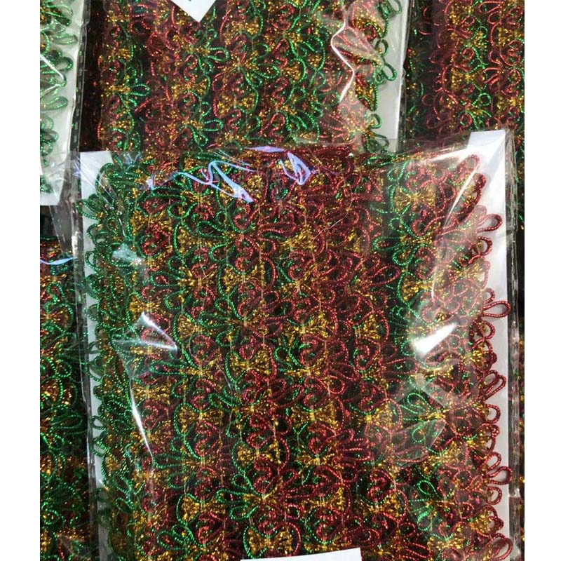 Clothing Accessories Gold and Silver Metallic Border Lace Trim Multicolor Sequin Gold Thread Metallic Lace Trim