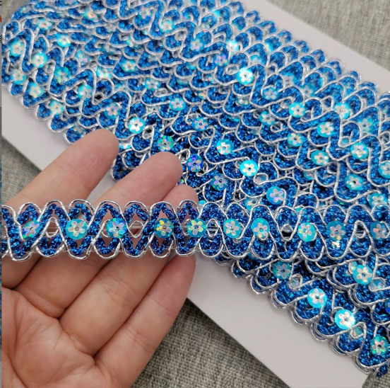 Clothing Accessories Gold and Silver Metallic Border Lace Trim Multicolor Sequin Gold Thread Metallic Lace Trim