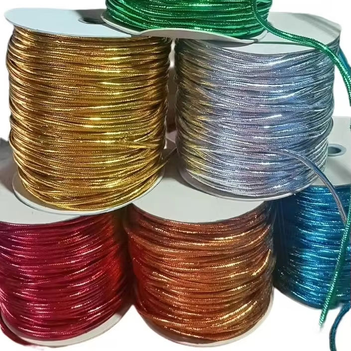 5 mm colorato colorato in poliestere in poliestere filo di gioielli corde metalliche