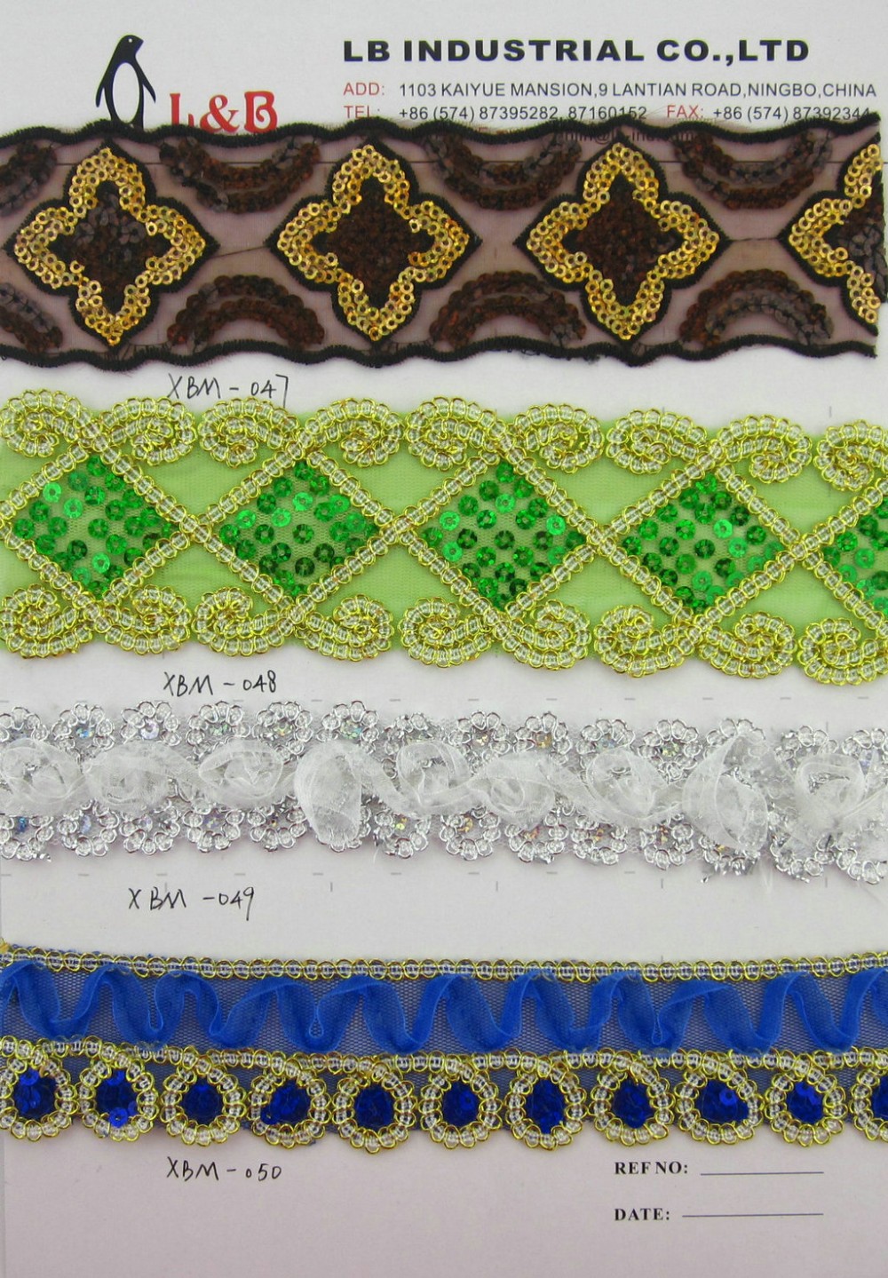 Wholesale Different Width Bling Finish Braid Elastic Sequin Lace Trim